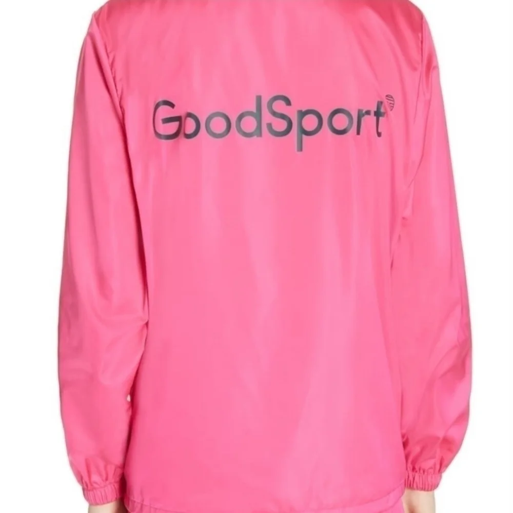 New Tory Burch Sport Performance Satin Barbiecore Pink Warm-Up Jacket NWT Small
